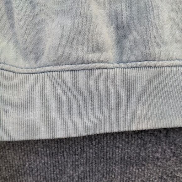 AllSaints Men's Drawstring Hoodie Medium Long Sleeve Blue Embroidered Cotton - Picture 9 of 15